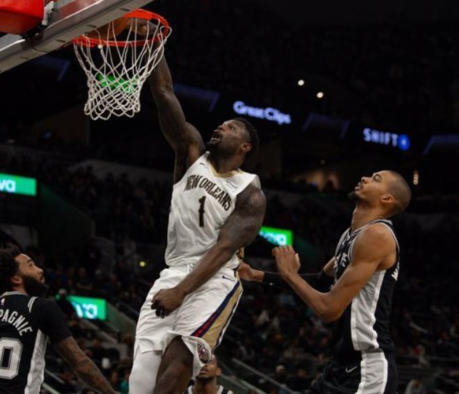 錫安兩雙力挽狂瀾，文班亞馬空砍16+16+4封蓋，馬刺不敵西部倒一